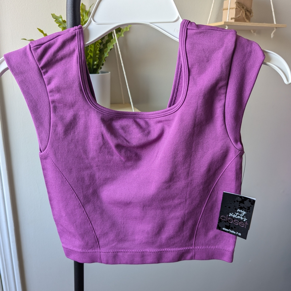 BNWT Stylish Purple Girl's Crop Top